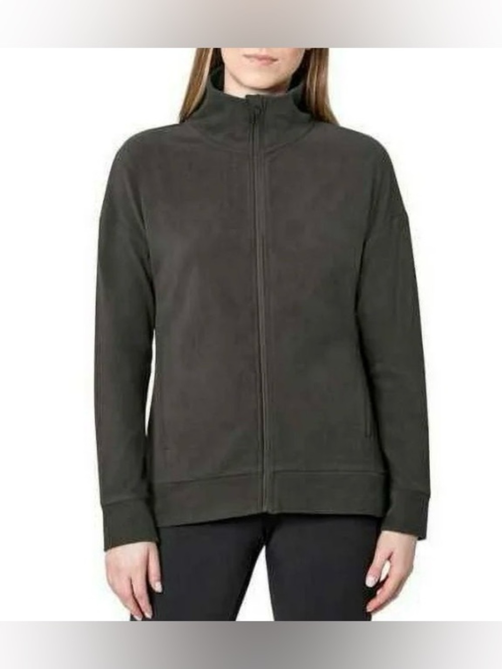 NWOT Women’s Mondetta Olive Green Fleece Zip-Up Jacket Size Medium